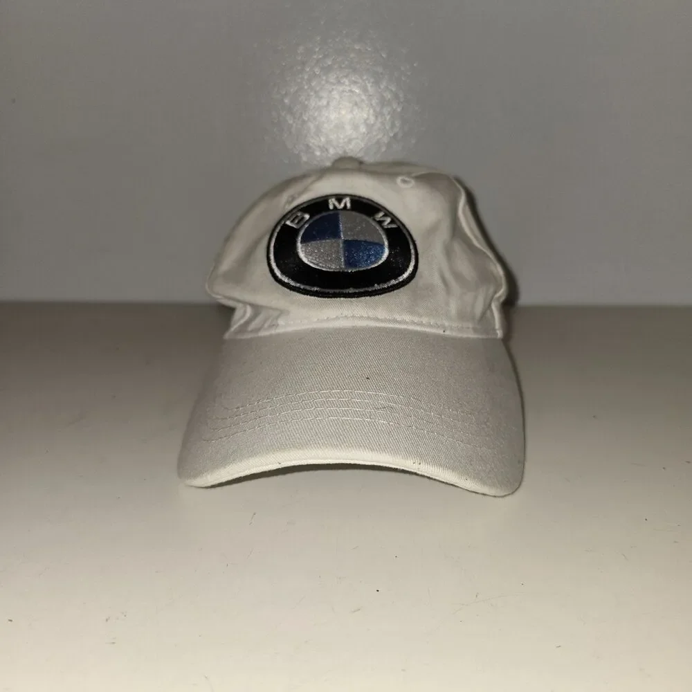 BMW White Hat With Large Logo BMW Adjustable